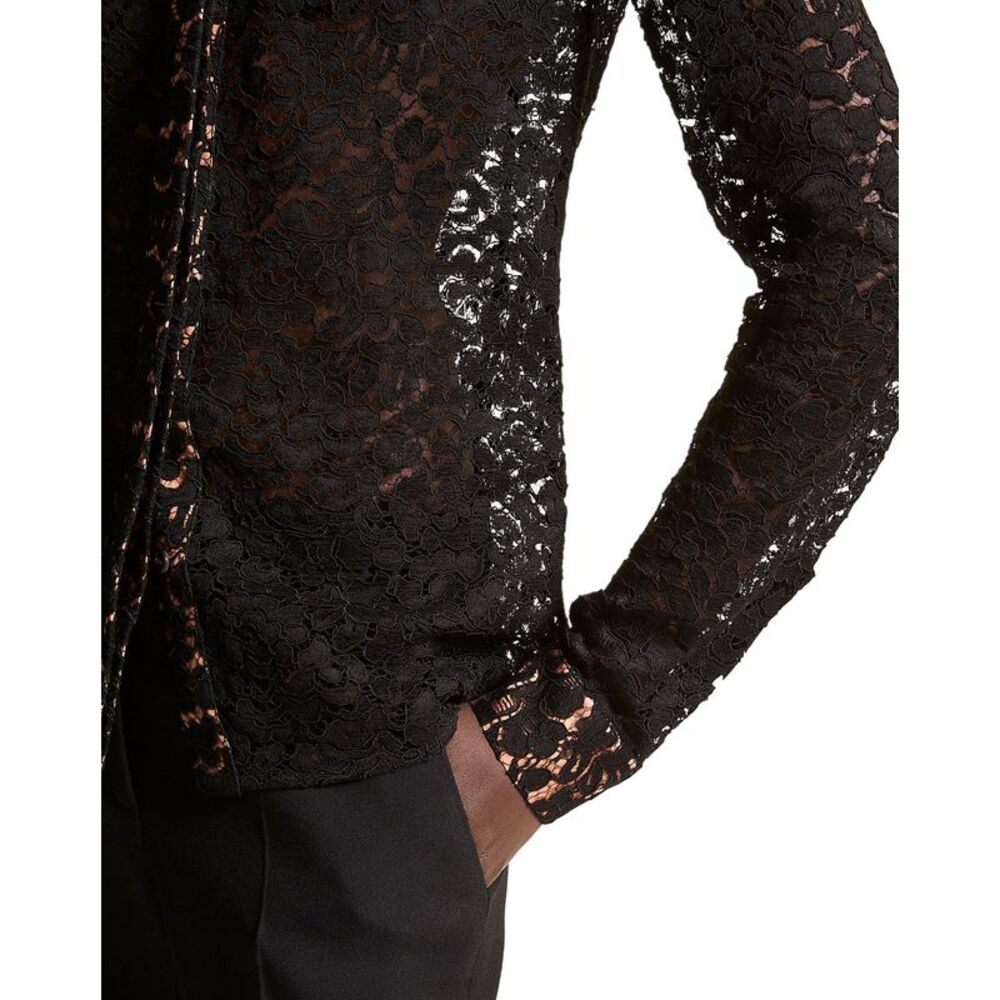 Michael Kors Collection Womens Hansen Lace Shirt 10 Black - NWT $1290 - Picture 3 of 4